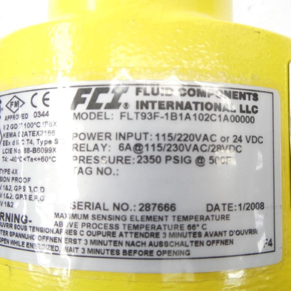 FCI FLT93F-1B1A102C1A00000 115/220VAC 6A NSNP