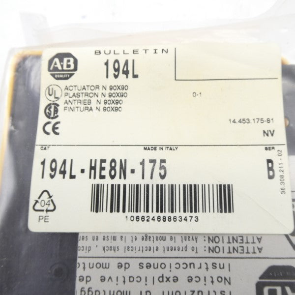 ALLEN BRADLEY 194L-HE8N-175 SER. B NSMP