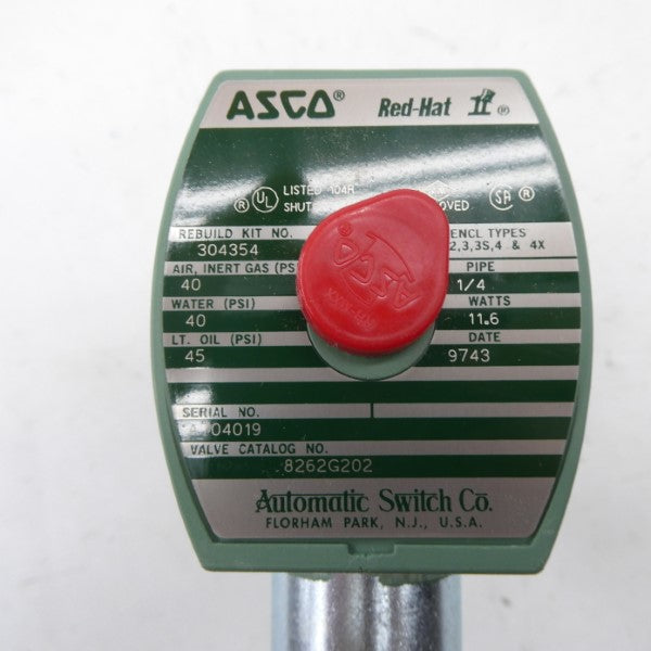 ASCO 8262G202 48VDC 40-45PSI 1/4" NSMP
