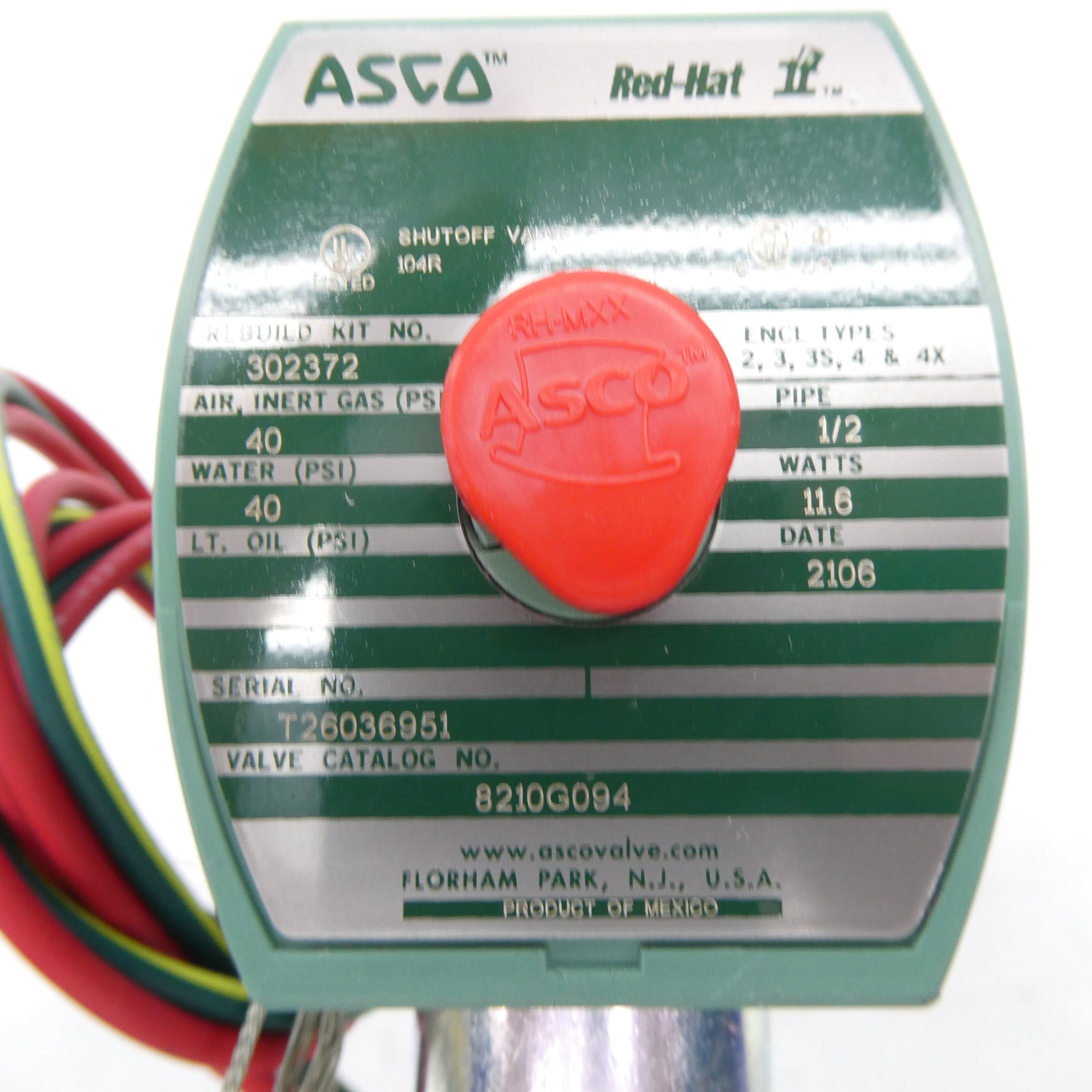 ASCO 8210G094 48VDC 40PSI 1/2" NSMP