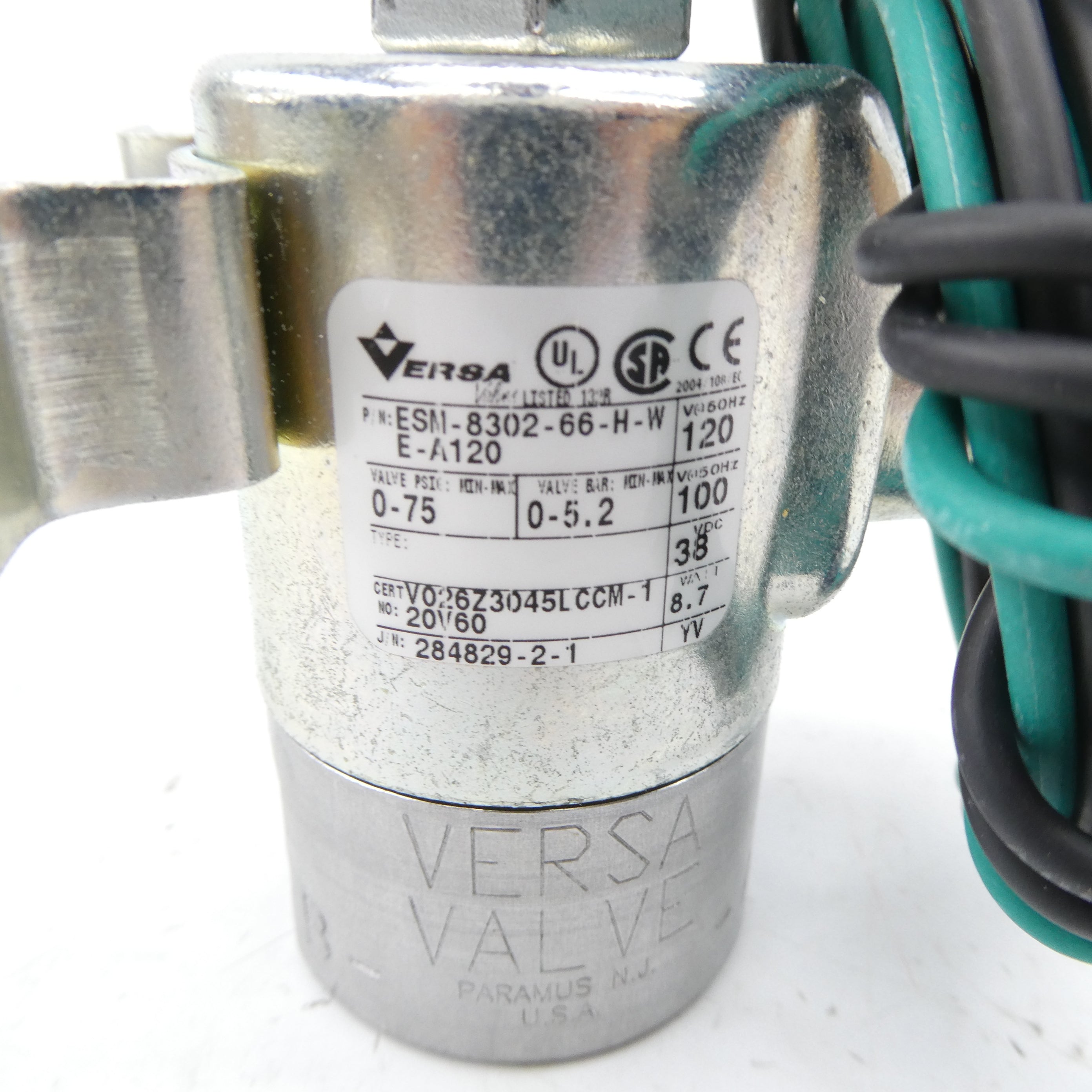 VERSA ESM-8302-66-H-W-E-A120 100/120V 0-75PSI NSMP