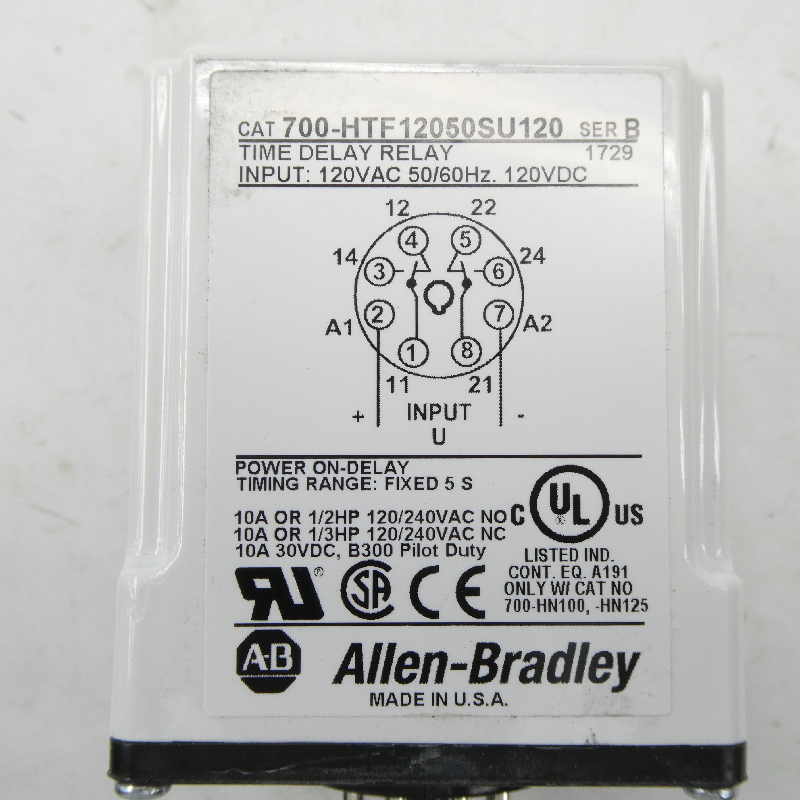ALLEN BRADLEY 700-HTF12050SU120 SER. B 120VAC/DC NSNP