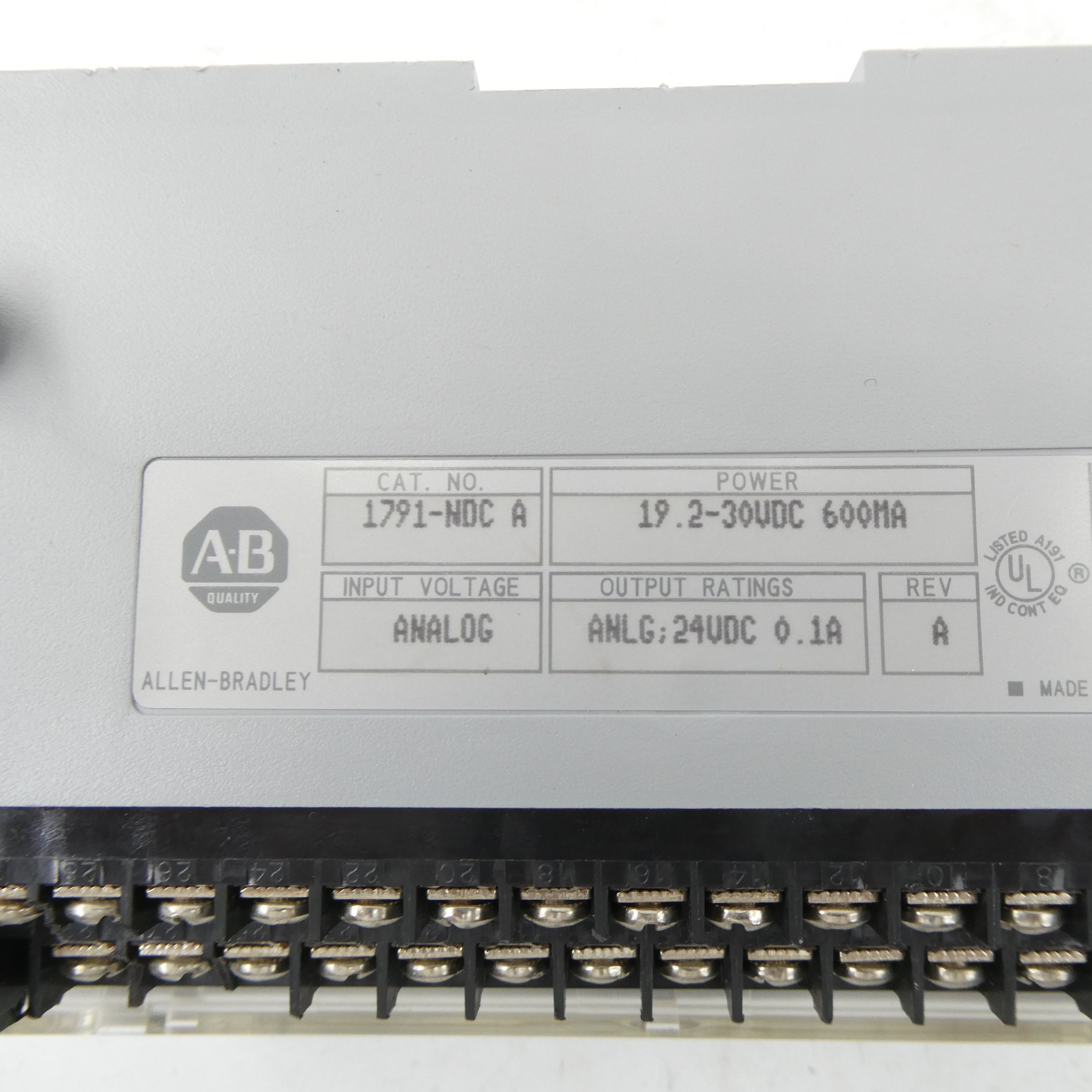 ALLEN BRADLEY 1791-NDC SER. A 19.2-30VDC  REV. A NSNP