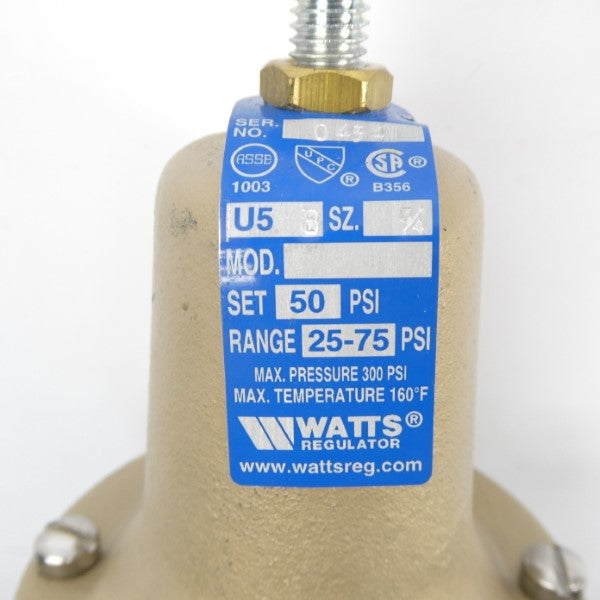 WATTS U5B 25-75PSI 3/4" NSNP