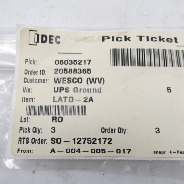 IDEC LATD-2A (PKG OF 3) NSMP