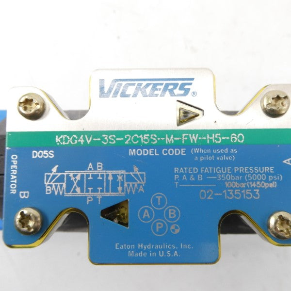 VICKERS KDG4V3S2C15SMFWH560 02-135153 24VDC 1.6A1450PSI NSNP