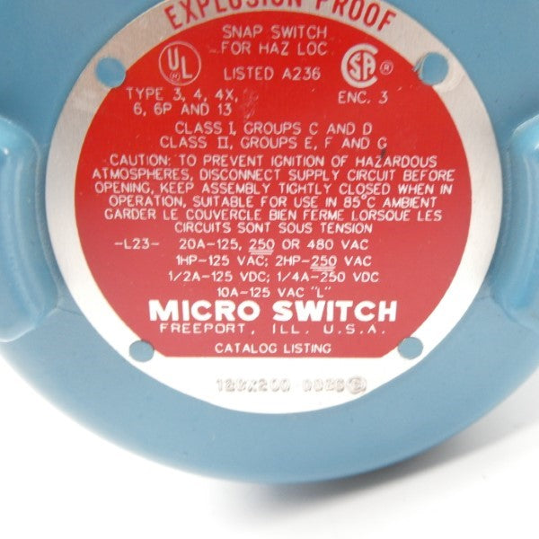 MICRO SWITCH 120X200-0826 480VAC 20A NSNP