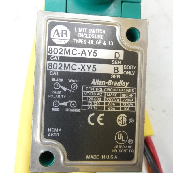 ALLEN BRADLEY 802MC-AY5 SER. D 72-120VAC 60A NSNP