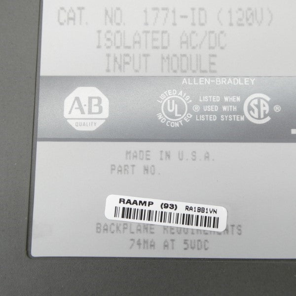 ALLEN BRADLEY 1771-ID 120VAC/DC NSNP