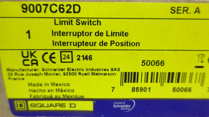 SQUARE D 9007C62D SER. A NSMP
