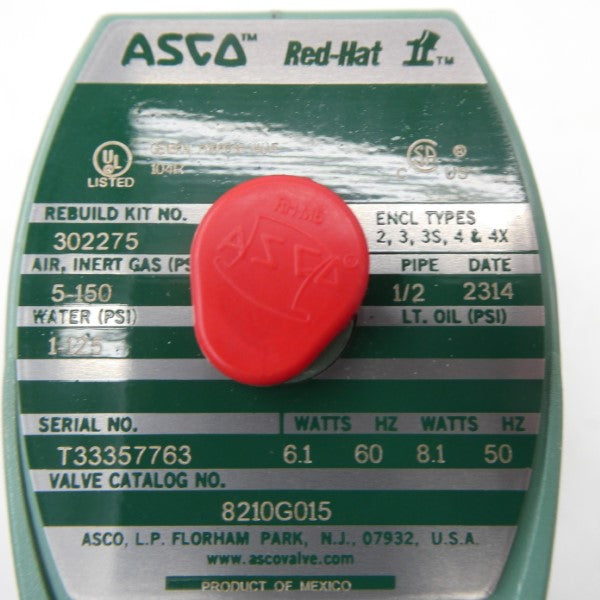 ASCO 8210G015 110/120V 5-150PSI 1/2" NSNP