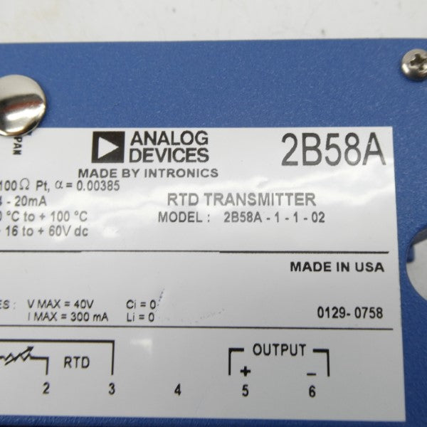 ANALOG DEVICES 2B58A 2B58A-1-1-02 60VDC NSNP