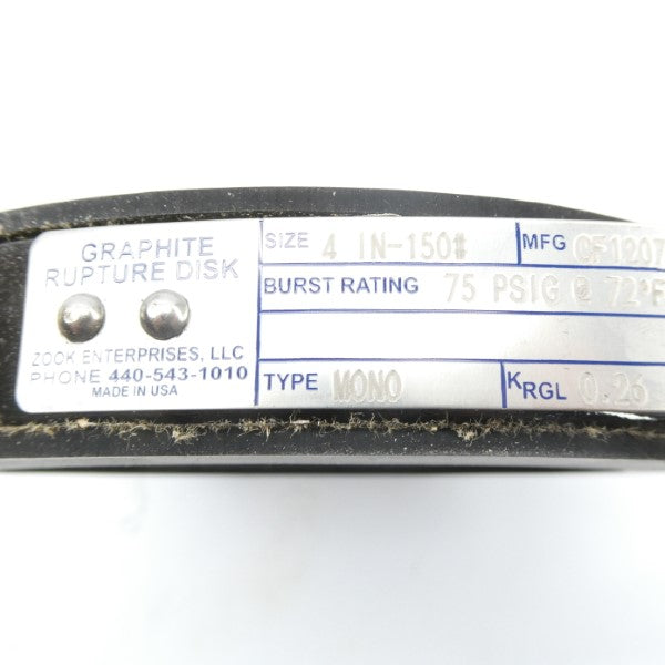 ZOOK ENTERPRISES MONO CF120763 75PSI 4" NSMP