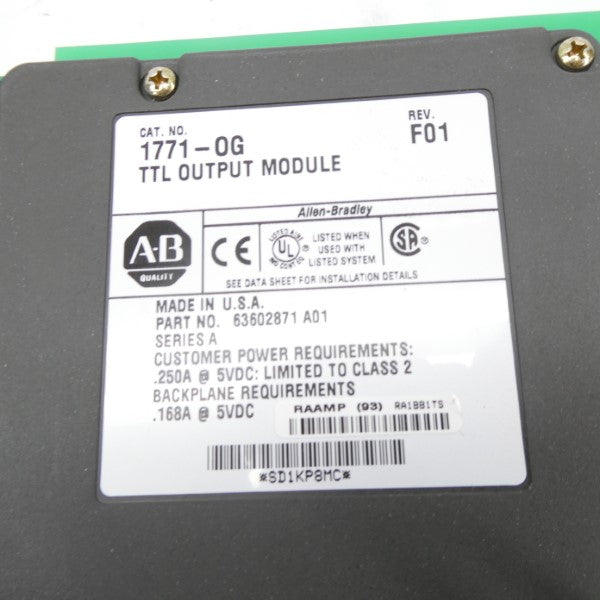 ALLEN BRADLEY 1771-OG SER. A 5VDC REV. F01 NSMP