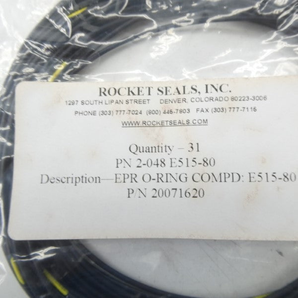 ROCKET SEALS 2-048-E515-80 (PKG OF 31) NSMP