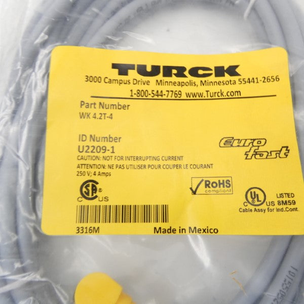 TURCK WK4.2T.4 U2209-1 250V 4A NSMP
