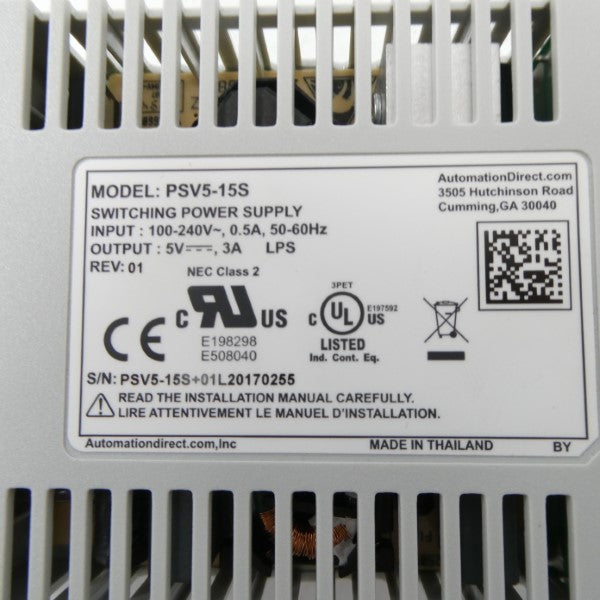 AUTOMATION DIRECT PSV5-15S 100-240V 0.5A NSNP