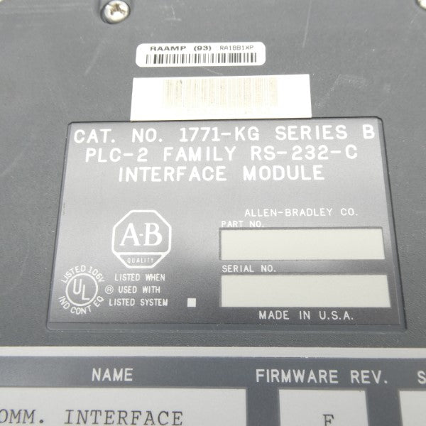 ALLEN BRADLEY 1771-KG SER. B F/W F NSMP