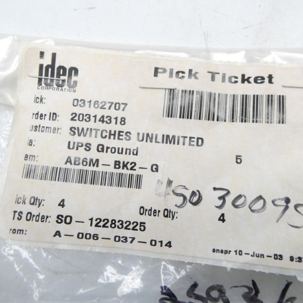 IDEC AB6M-BK2-G (PKG OF 3) NSMP