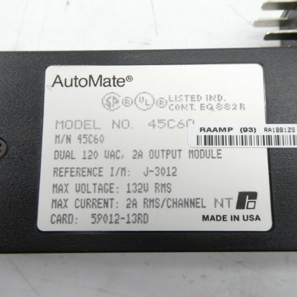 RELIANCE ELECTRIC 45C60 120VAC 2A NSNP