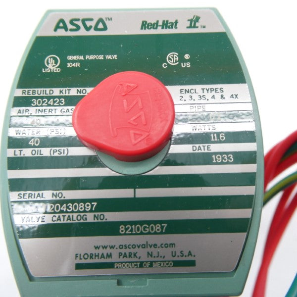 ASCO 8210G087 48VDC 40PSI 1/2" NSMP