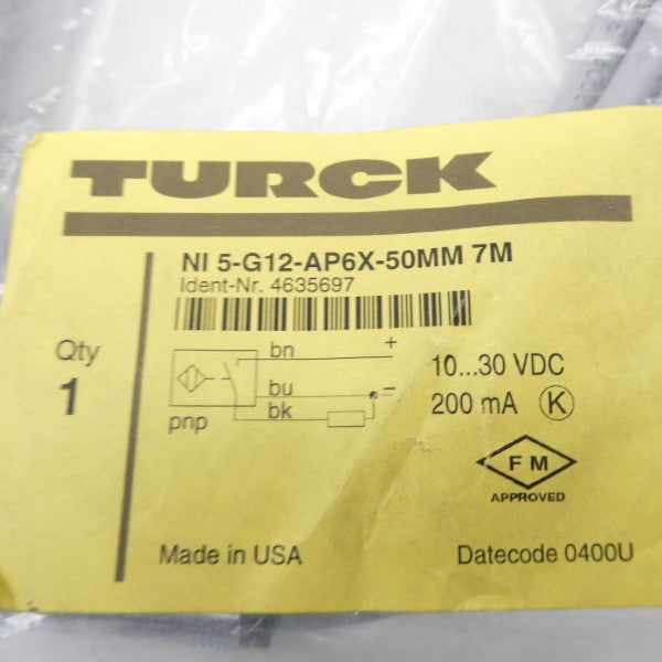 TURCK NI5-G12-AP6X-50MM7M 4635697 10-30VDC NSMP