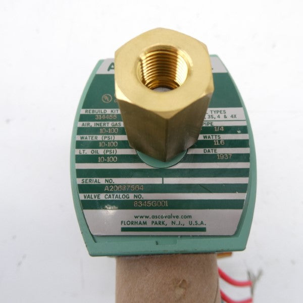 ASCO 8345G001 48VDC 10-100PSI 1/4" NSNP