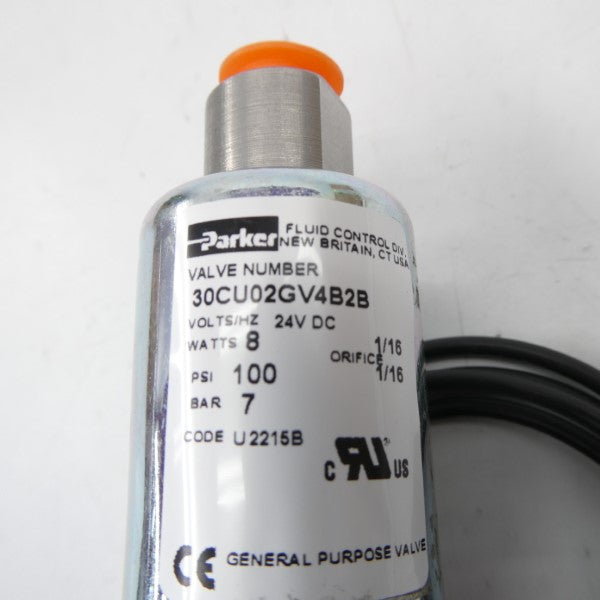 PARKER 30CU02GV4B2B 24VDC 100PSI 1/16" NSNP