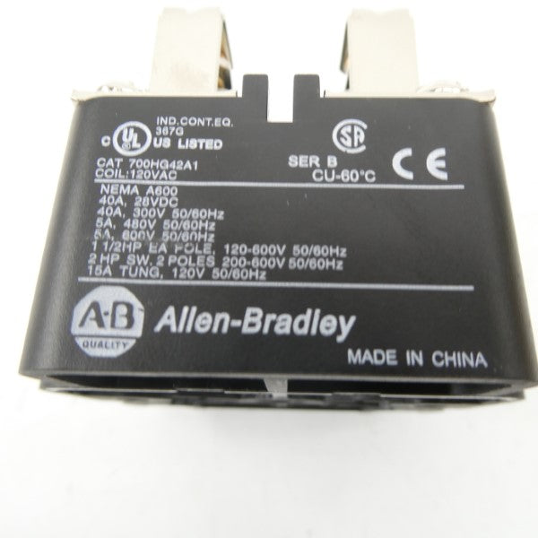 ALLEN BRADLEY 700HG42A1 SER. B 120VAC (WH) NSMP
