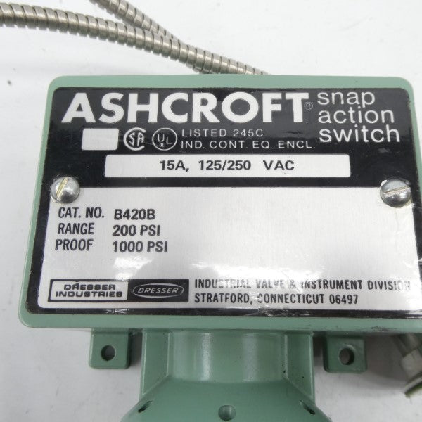 ASHCROFT B420B 125/250VAC 15A 1000PSI NSNP