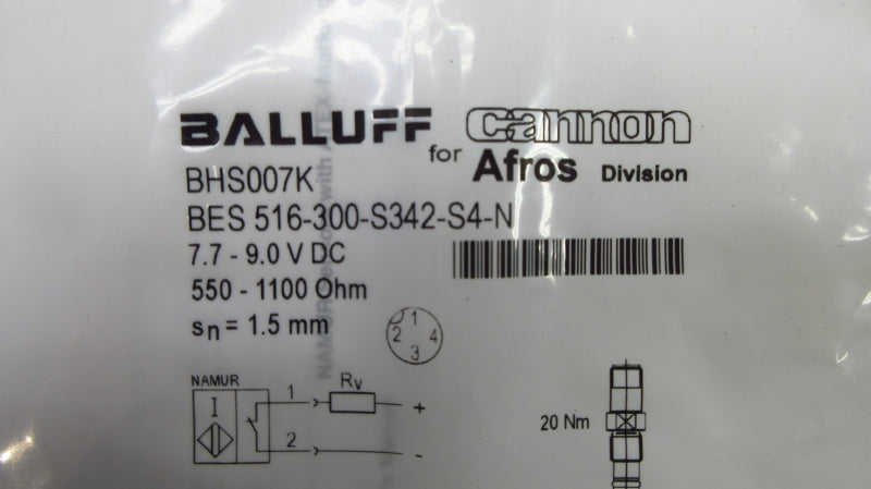 BALLUFF BES516-300-S342-S4-N BHS007K 7.7-9.0VDC NSMP