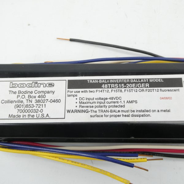 BODINE 48TRS15-20E/GER 48VDC 1.1A NSNP
