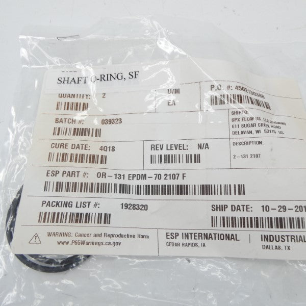 ESP INTERNATIONAL OR-131EPDM-702107F (PKG OF 2) NSMP