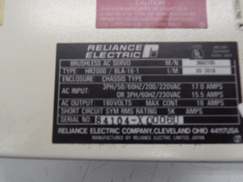 RELIANCE ELECTRIC HR2000/BLA-16-1 230VAC 15.5A UNMP