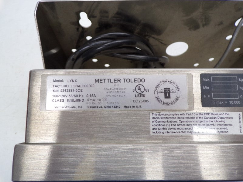 METTLER TOLEDO LYNX LTHA0000000 100/120V 0.15A NSNP