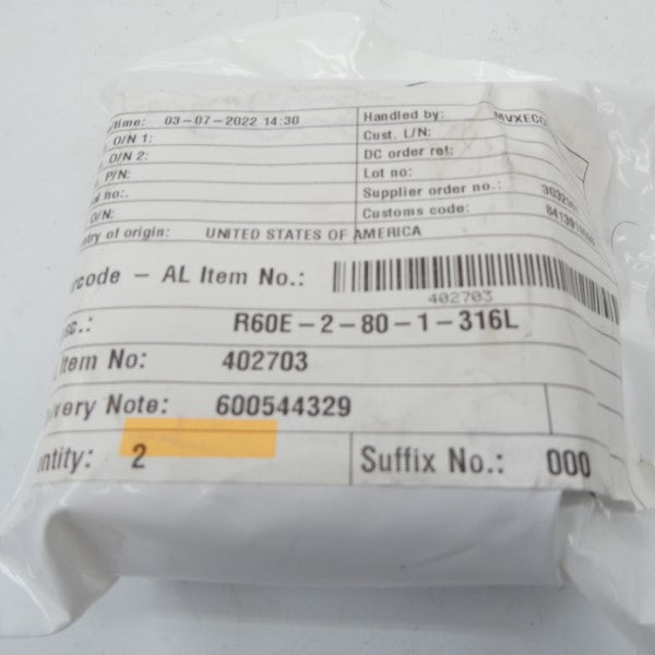 TRI-CLOVER R60E-2-80-1-316L (PKG OF 2) NSMP
