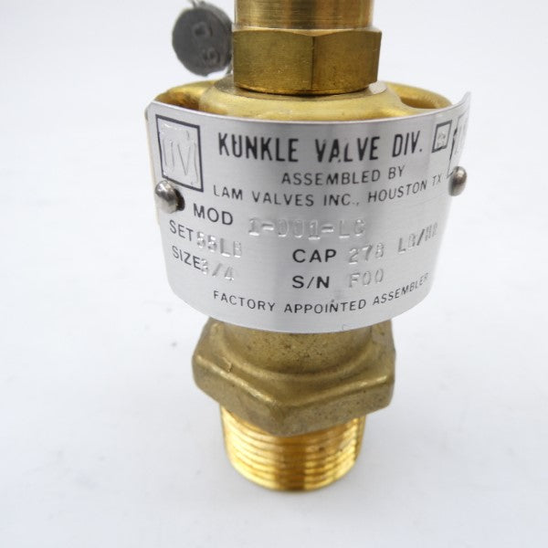 KUNKLE VALVE 1-D01-LC 55PSI 3/4" NSNP