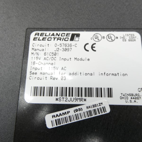 RELIANCE ELECTRIC 61C501 115VAC REV. 03 NSNP