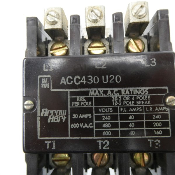 ARROW HART ACC430UM20 110/120V 50A NSMP