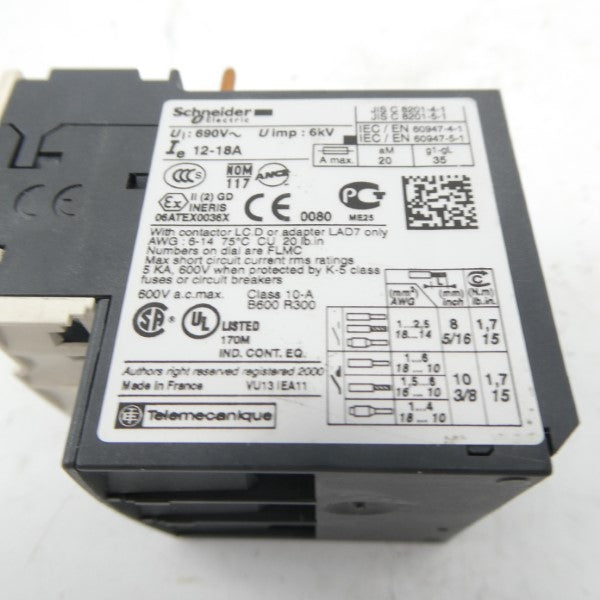 SCHNEIDER ELECTRIC LRD21 690V 12-18A NSNP