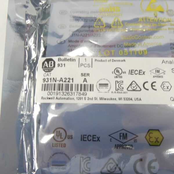 ALLEN BRADLEY 931N-A221 SER. A NSMP