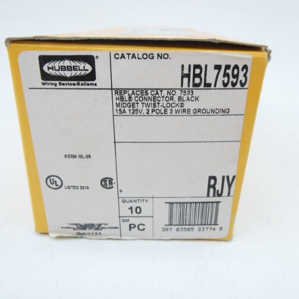 HUBBELL HBL7593 125V 15A (PKG OF 10) NSMP
