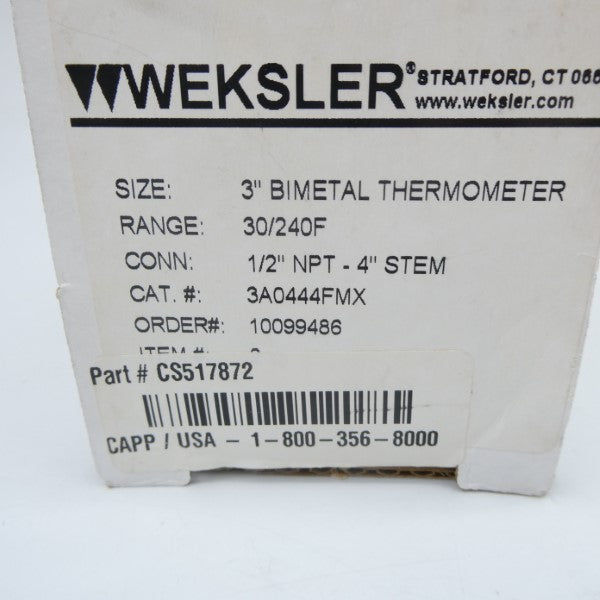WEKSLER 3A0444FMX 30/240'F 4" NSMP
