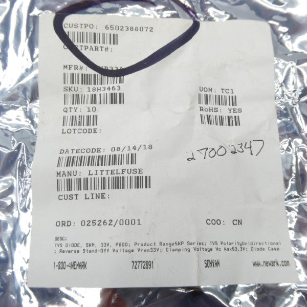 NEWARK 18H3463 5KP33A (PKG OF 10) NSMP