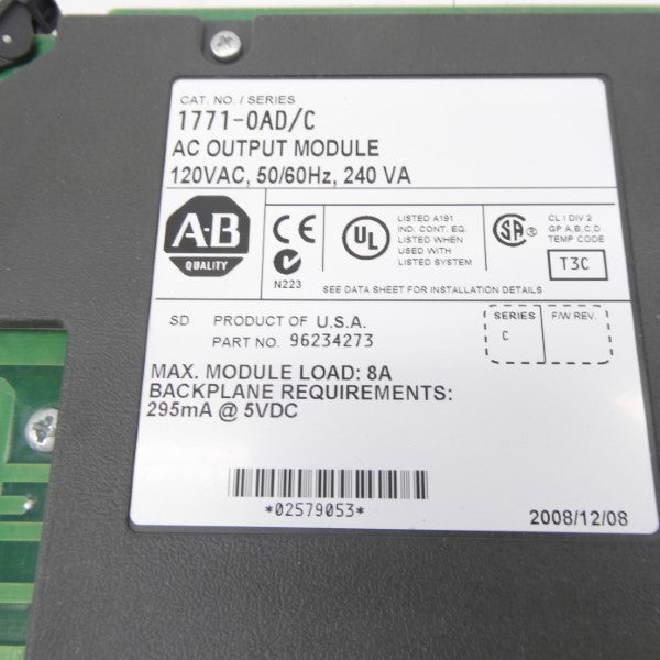 ALLEN BRADLEY 1771-OAD SER. C 120VAC NSMP