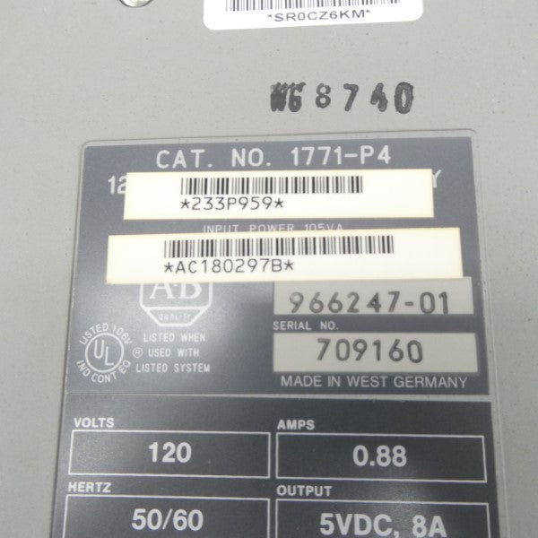 ALLEN BRADLEY 1771-P4 120V 0.88A REMAN