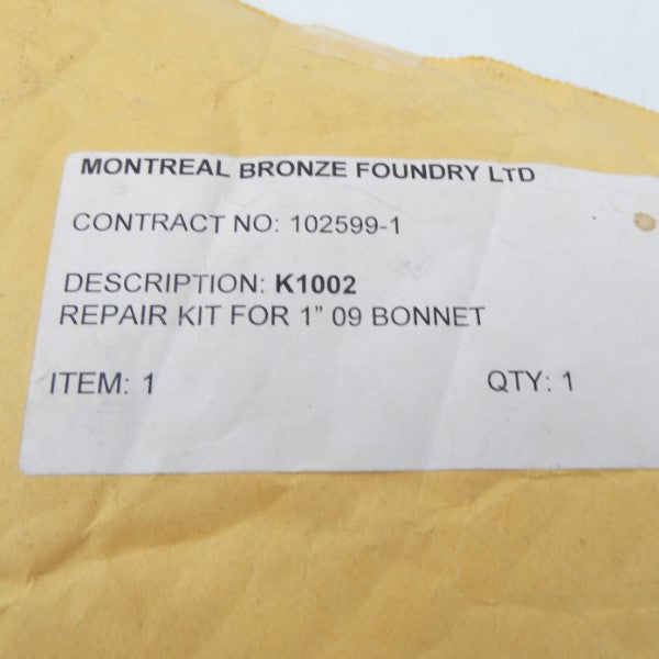 MONTREAL BRONZE FOUNDRY 102599-1 K1002 NSMP