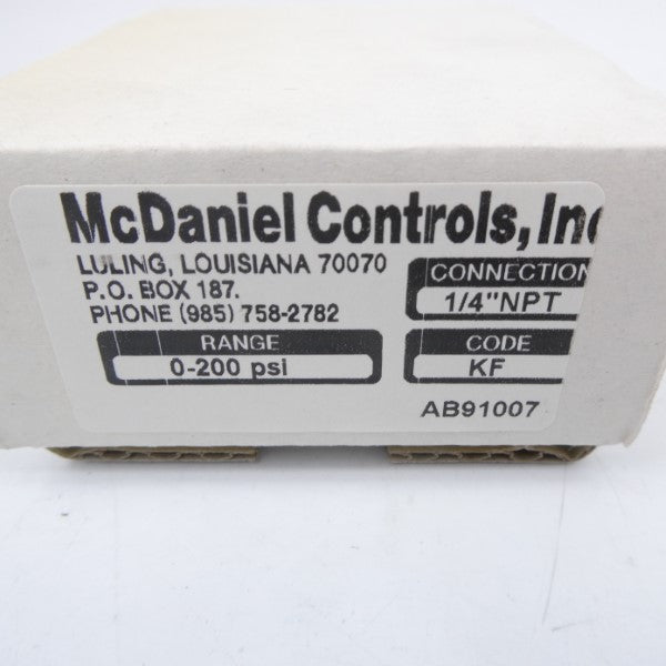 MCDANIEL CONTROLS KF AB91007 0-200PSI 1/4" NSMP