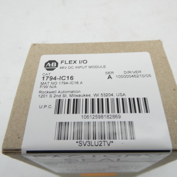 ALLEN BRADLEY 1794-IC16 SER. A 48VDC DATE: 2018 NSFS