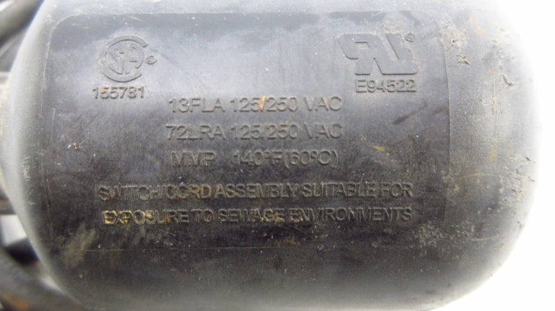 SWITCH E94522 125/250VAC UNMP